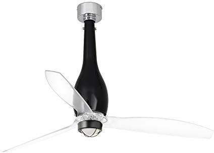 FARO BARCELONA ETERFAN LED-Deckenventilator 32002WP-10 schwarz glänzend/transparent mit DC SMART Motor (Empfänger Smart 34150 nicht enthalten)