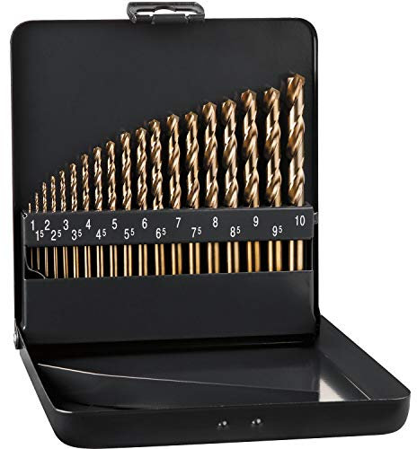 ALPEN Bohrer-Kassetten Set HSS COBALT GRIP KM 19 (19-tlg., Ø 1,00-10,00 mm, 5 % Kobaltanteil, hitzebeständig, Festigkeit über 800 N/mm², Spiralbohrer, Bohrsortiment) 0065600019100