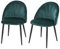 HOMCOM Lot de 2 chaises de Salle à Manger Chaise de Cuisine Velours Pieds métal Vert dim. 52L x 54l x 79H cm