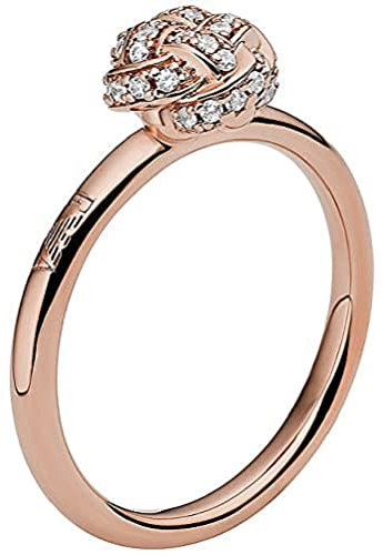 Emporio Armani Ring Für Frauen, Größe Knoten: 8mm, Höhe 2mm Rose Gold Sterling Silber Ring, EG3540221