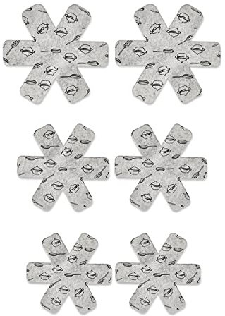 CQQNIU 6-Piece Grey Pot Protector, Pot Separator Pads Larger and Thicker For Separating Pots in Kitchen Cupboards to Avoid Scratching or Damage When Stacking (Grey)