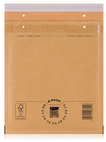 E5 100 St. Luftpolstertaschen Luftpolsterversandtaschen E-PACK E/5 Braun 240×275 Luftpolsterumschläge