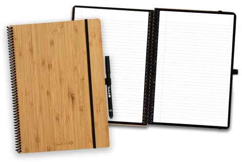 BAMBOOK Classic Notizbuch - Bambus-Holz Hardcover - A4 - Liniert, Wiederverwendbares Notizbuch, Notizblock, Reusable Notebook