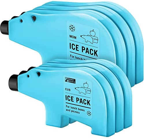 Monkey Business Kinder-Eisbeutel für die Lunchbox/wiederverwendbare Eisbeutel/perfekt für die Lunchbox Ihres Kindes/lustige Gefrierbeutel, Blauer Bär BIG FAMILY (3 Mama-3 Bärchen)