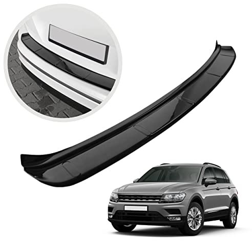 CHROMEMASTER| Ladekantenschutz Stoßstangenschutz | Kompatibel mit VW Tiguan 2016- | ABS-Kunststoff, Schwarz, Glänzend | Lackschutzleiste Sichert den Heckstoßfänger vor Kratzern