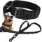 Taktisches Hundehalsband mit Kontrollgriff und Hundeleine, Militär Hundehalsband Weich gepolstertes Nylon Hundehalsband Verstellbare Halsband für Mittlere große Hunde