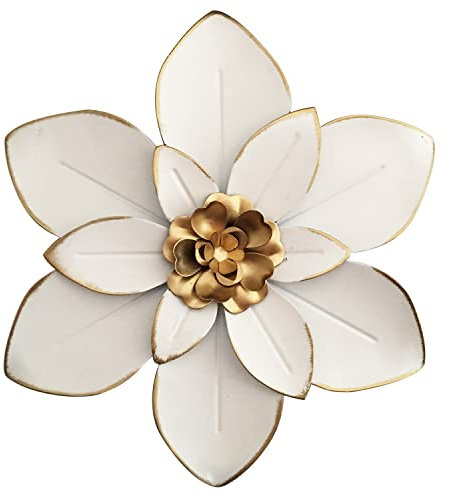 Picfarce Metall-Wanddeko Blume, rustikale moderne Blumenskulptur, Wandhängedeko aus Eisen, Akzentkunst für drinnen und draußen, Küche, Schlafzimmer, Wohnzimmer, Büro, Garten, Terrasse, 25 cm