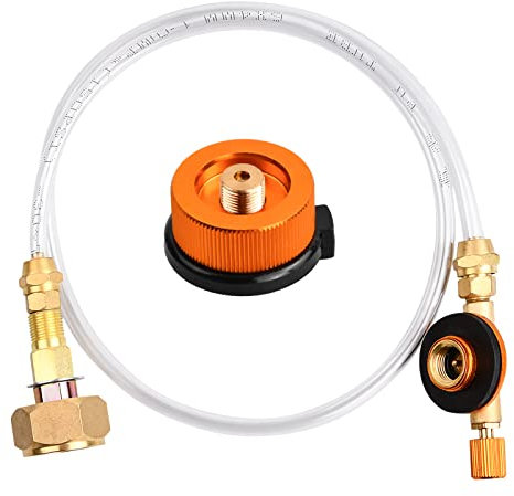 Cozlly Adaptador de Estufa de Gas de Camping, Adaptador de Reemplazo Propano Manguera, Botella de Gas Conector de Manguera del Tanque, Conexión del Tanque de Gas, Convertidor de Tanques de Camping