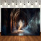 Zauberer Zauberschule Backdrop Gothic Dark Castle Fotografie Hintergrund für Kinder Jungen Mädchen Geburtstagsfeier Banner Hexe Halloween 240X180cm