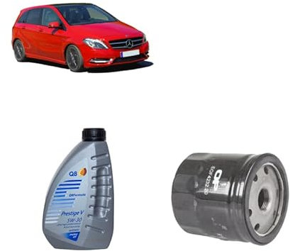 Kit filtro olio + 5 L olio Q8 5W30 per Classe B W246 W242 gasolio 160CDI 180CDI (2011-2018)