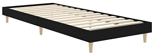 vidaXL Bettgestell Schwarz 75x190 cm Holzwerkstoff
