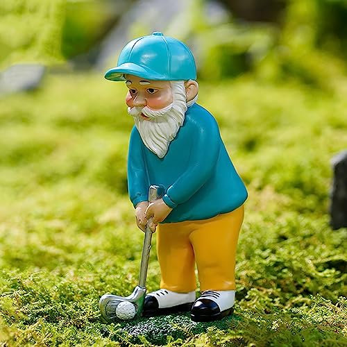 JYHCD Figurine Extérieure De Nain De Jardin De Golfeur, Statues De GNOME De Golf, Statuette De Nain De Jardin en Résine, Ornements De Pelouse,Statues Décoratives Réalistes