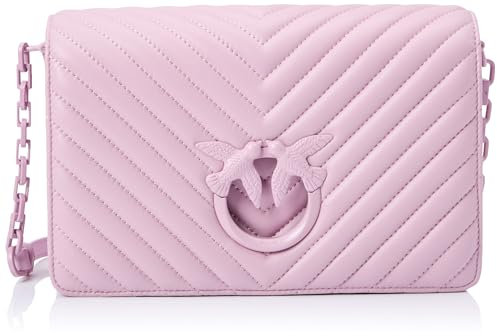 Pinko Love Click Classic Sheep Nappa Chevron, Borsa Donna, WWGB_Lilla-Block Color, Taglia Unica