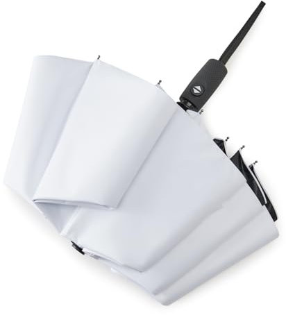 G4Free 46 Inch Travel Compact Umbrella Windproof UPF 50+ UV Protection Silver Coating Auto Open Close Sun Umbrella