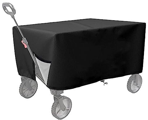 Bollerwagen Abdeckung,Outdoor Faltbare Wagon-Abdeckung,600D Oxford-Tuch Schutzhülle, wasserdichte Gartenwagen-Abdeckung, strapazierfähige, staubdichte Abdeckung für zusammenklappbare Wagenwagen