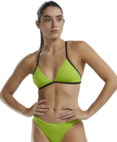 TYR Top de Bikini Triangular con Amarre Parte Superior, Verde Lima, XL para Mujer