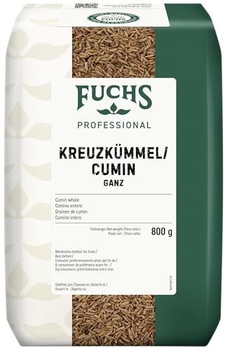Fuchs Professional - Kreuzkümmel/Cumin ganz | 800 g im Beutel | Scharf-aromatischer Geschmack für Curries, Chilis und Fleischgerichte | Für Großverbraucher und Gastronomie |