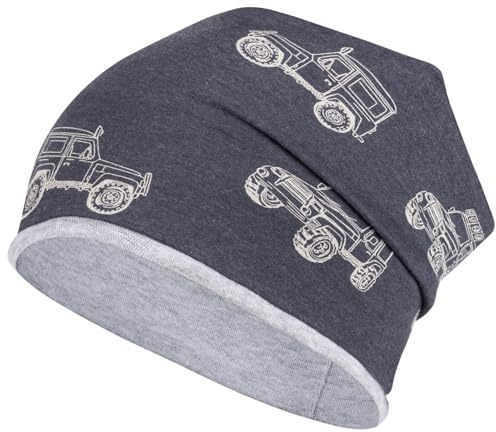 Smarilla Kinder Beanie Übergangsmütze Jungen, 50-52, Graphitgrau-Jeep