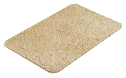 Kleine Wolke Badteppich Meadow Bahamabeige 60 x 90 cm | OEKO-TEX zertifiziert, rutschhemmende Unterseite, für Fußbodenheizung, maschinenwaschbar, 100% Polyester