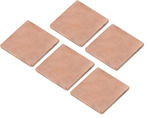 sourcing map Lot de 5 pour Dissipateur Thermique Épaisseur de 1,5 mm | Feuille de Cuivre, Pad de 1,5 x 1,5 mm avec Ruban Adhésif Thermiquement Conducteur pour le refroidissements du Cpu