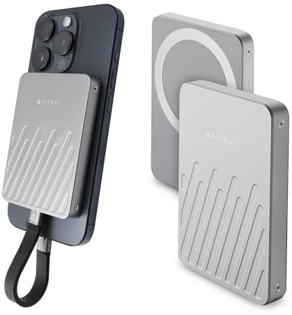 HACRAY MagDrive 512 GB SSD portátil, Externo [iPhone ProRes Videos, Almacenamiento Directo, 20 Gbps, Transferencia de Ultra Alta Velocidad, conexión USB 3.2 Gen2 x 2 / USB-C, Compatible con Magsafe,