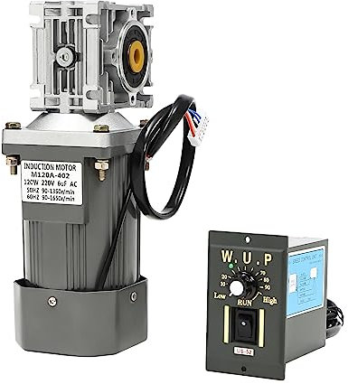 Moteur électrique à vis sans fin 220 V 120 W avec régulateur - Vitesse de rotation réglable - Réducteur avec double roulement à billes - Moteur à vis sans fin avec fonction de retour