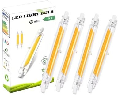 EIMOPE R7s LED 78mm 10w Dimmbar Glühbirne, R7s LED 78mm 10w ersatz für 80w 100w Halogenstäbe, Warmweiß 3000K, 1000LM, R7s LED Leuchtmitte für Deckenfluter, Leselampen, 360° Abstrahlwinkel, 4er Pack