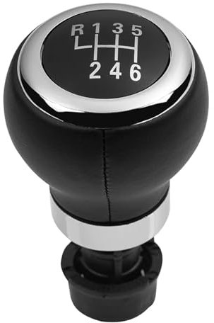 IUKMRT Schaltknauf Für VW Für Tiguan 5N 2007-2011 Schalthebel Schaltknauf PU Leder Kofferraumabdeckung Kragen Auto Styling Zubehör 5/6 Geschwindigkeit Auto Schaltknauf(6 Speed Knob)