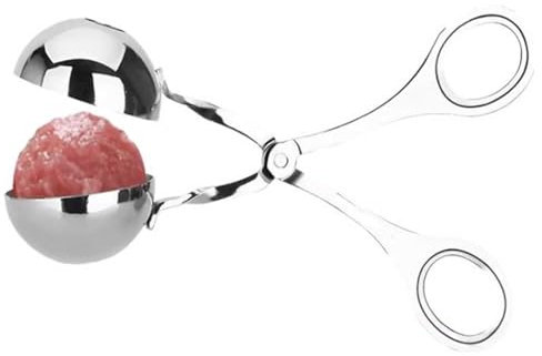 Qcwwy Máquina para Hacer Albóndigas, Cuchara de Apertura Automática de Acero Inoxidable para Hacer Bolas de Carne, Pinzas para Hacer Bolas de Carne, Cuchara para Bolas de Carne,