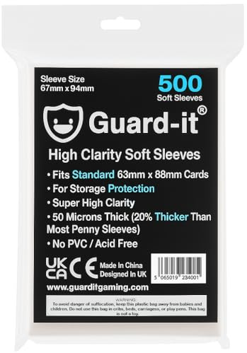 Guard-it - 500 High Clarity Penny Sleeves - 50 Micron Standard Size Soft Card Sleeves for Pokemon, Magic The Gathering and Sports Cards