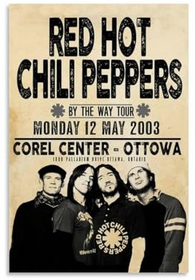 DHWDPO Poster, Motiv: Red Hot Chili Peppers, Vintage-Poster, Leinwand, Wandkunst, Dekor, Gemälde für Zuhause, Wohnzimmer, Schlafzimmer, 30 x 45 cm, ungerahmter Stil