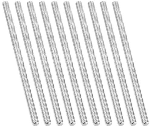 PATIKIL 1/4-20 Unc 304 Edelstahl Vollständig Gewindestange 10Stk 5.1 Länge Lang Gewindeschraube Rechtsgewinde Bolzen für Verankerungsbolzen Klemmen Aufhänger und U-Bolzen