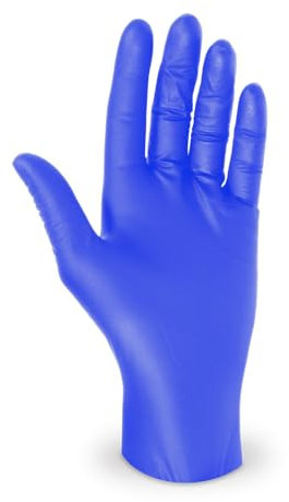 LogiPack GeRo Nitrilhandschuhe blau Box Einweghandschuhe, Einmalhandschuhe, Untersuchungshandschuhe, Nitril Handschuhe, puderfrei, ohne Latex, latexfrei, 100 Stück (Größe L)