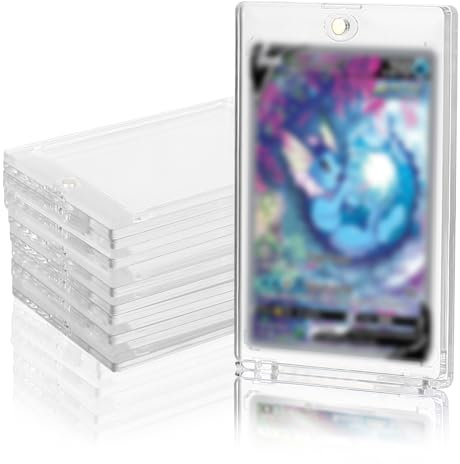 12 Pezzi Carte Cornici Acriliche Magnetiche, 35PT Custodie Porta Carta Trasparente Magnetiche, Trasparente Protezione UV Custodie per Carte Magic,Cornici Collezionabili per MTG, Baseball, Sport
