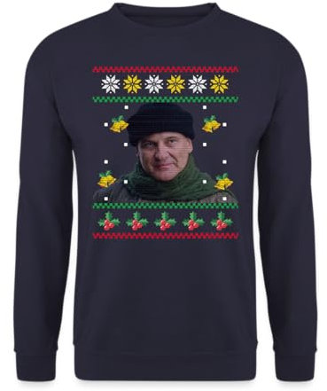 Unibly Harry Kevin Allein zu Haus - Weihnachten Ugly Sweater Pullover, Navy Blau, S