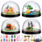 WEBEEDY 4 Set DIY Oster Schneekugel Bastelset Machen Sie Ihre Eigene Oster Wasserkugel Mit 6 Stilen Oster Eiern Hasen Küken Figuren Und Kompletten Werkzeugen Osterparty Dekoration