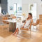 COLAMY Modernes Essstuhl-Set 4er, Knopfgepolsterter PU-Leder-Esszimmerstuhl mit Metallbeinen für Zuhause/Wohnzimmer/Büro/Esszimmer, Braun