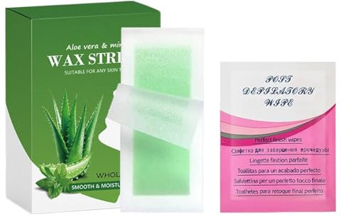 Qfdiwr Wachsstreifen zur Haarentfernung - 30 Stück Aloe veras Enthaarungsstreifen, Kaltwachsstreifen, Wachsstreifen Gesicht, Hautschonende & reißfeste Enthaarungsstreifen