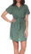 VERO MODA Damen Kurzarm Mini Kleid VMBumpy Short kurzes Hemdkleid mit Gürtel 10325828 Laurel Wreath XXL
