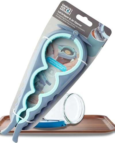 Taylors Eye Witness Multipurpose Lid Gripper & Jar Opener - Universal Bottle Cap Remover & Ring Pull Can Opener. Nonslip Kitchen Gadget for Weak Hands, Seniors & Arthritis Sufferers. Dishwasher Safe