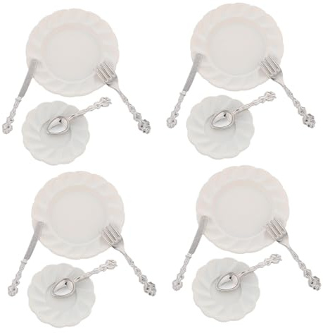 Beaupretty Vaisselle Alliage avec Fourchettes Cuillères et Couteaux pour Décor de Cuisine Miniature et Collection