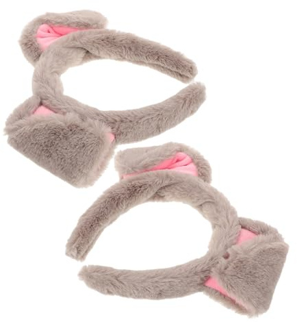 IWOWHERO 2 pièces Serre-tête Oreilles Chien Peluche Douce pour Garçon Fille et Adultes Accessoire Costume Animal Confortable pour Fêtes Cosplay Halloween Noël