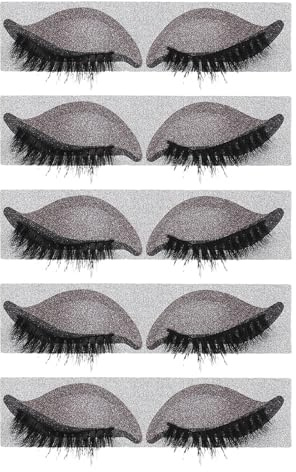 Healvian 5 Paar Wimpern- und Lidschatten-Sticker – Make-up-Aufkleber für Lazy Eyes – Sofort aufklebbarer Lidschatten mit künstlichen Wimpern für Party- und Halloween-Make-up