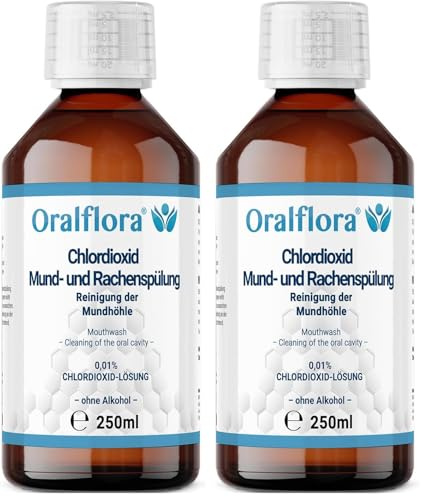 1x Antibakterielle Mundspülung für Mund- & Rachenraum – mit Chlordioxid (CDL) – zur intensiven Reinigung der Mundhöhle 250ml (Packung mit 2)