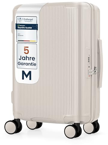 4FLY Leichter Premium Hartschalen-Handgepäckkoffer M – 57×36×22 cm (36L), Kabinenkoffer mit TSA-Schloss, USB-A/C Ladeanschluss, 4 Spinner-Rollen, Alu-Teleskopgriff, erfüllt Airlines Vorgaben
