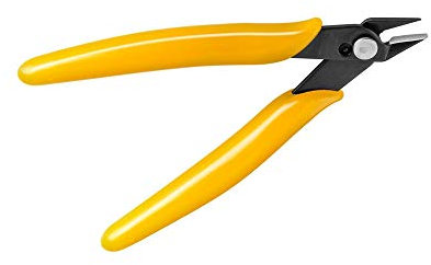 Fixpoint 77005 Präzisions-Seitenschneider für Kleinstarbeiten und Platinen, Abgewinkelte und Abgeflachte Schneidezange