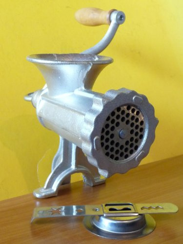 FLEISCHWOLF aus GUSSEISEN MANUELL Gr.8 Handkurbel + Aufsatz Spritzgebäck