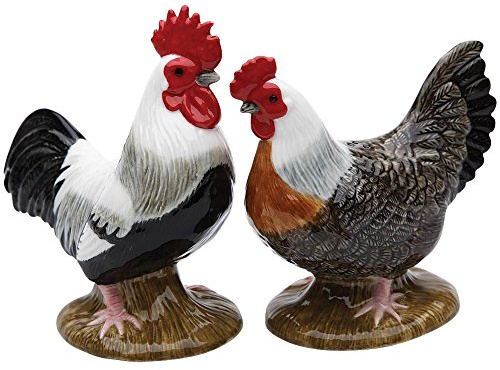 StealStreet SS-CG-20883, 3.88 Inch Painted Pair of Roosters Salt and Pepper Shakers Set