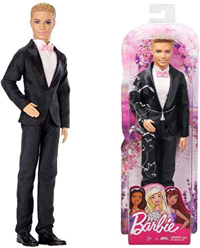 Barbie Ken Poupee Marie en Costume de Mariage Noir avec Son Noeud Papillon, Jouet pour Enfant, DVP39 Exclusivité sur Amazon