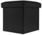 INTIRILIFE Faltbarer Sitzhocker 30x30x30 cm in Diamant SCHWARZ - Sitzwürfel mit Stauraum und Deckel aus Stoff in Leinen Optik - Sitzcube Fußablage Aufbewahrungsbox Truhe Sitzbank